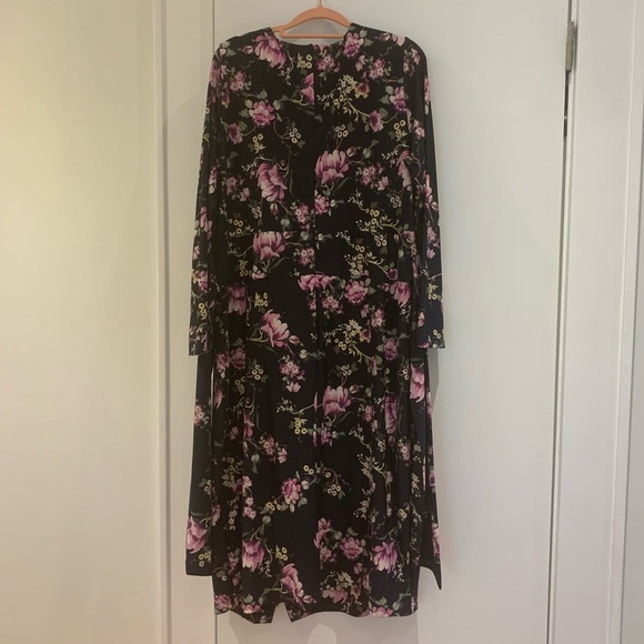 Rachel Roy Navy Blue Floral Dress 2X - Picture 5 of 8